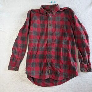 Woolrich Flannel Shirt Mens M Red Plaid Long Sleeve Button Down